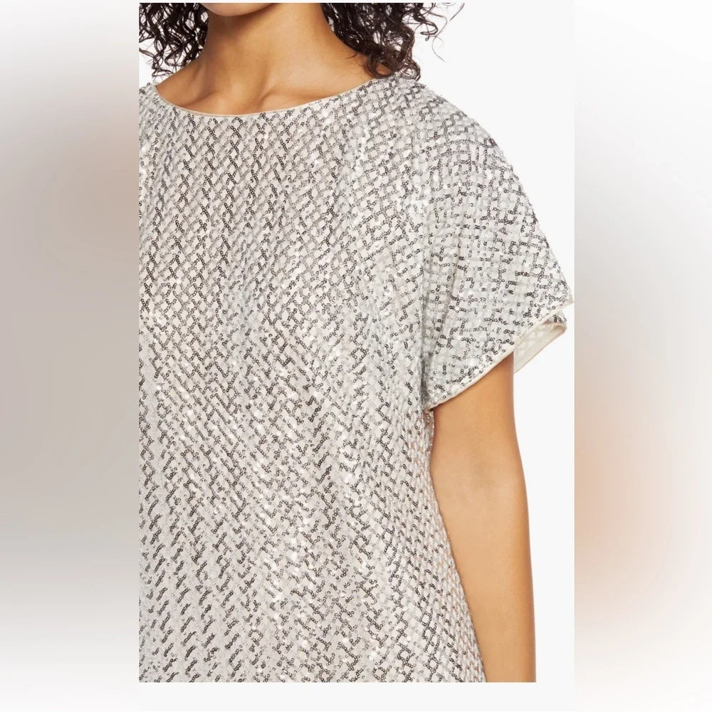 Vince Camuto short sleeve sequined shift dress sz 6 New - Picture 4 of 13